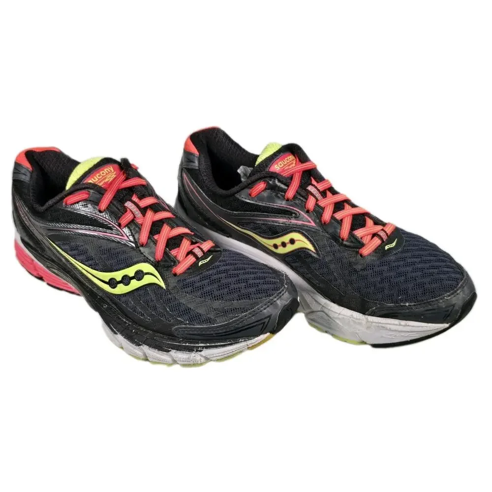 Saucony Ride 8 Women's Running Shoes Black Neon Yellow & Orange Size 10 S10273-4